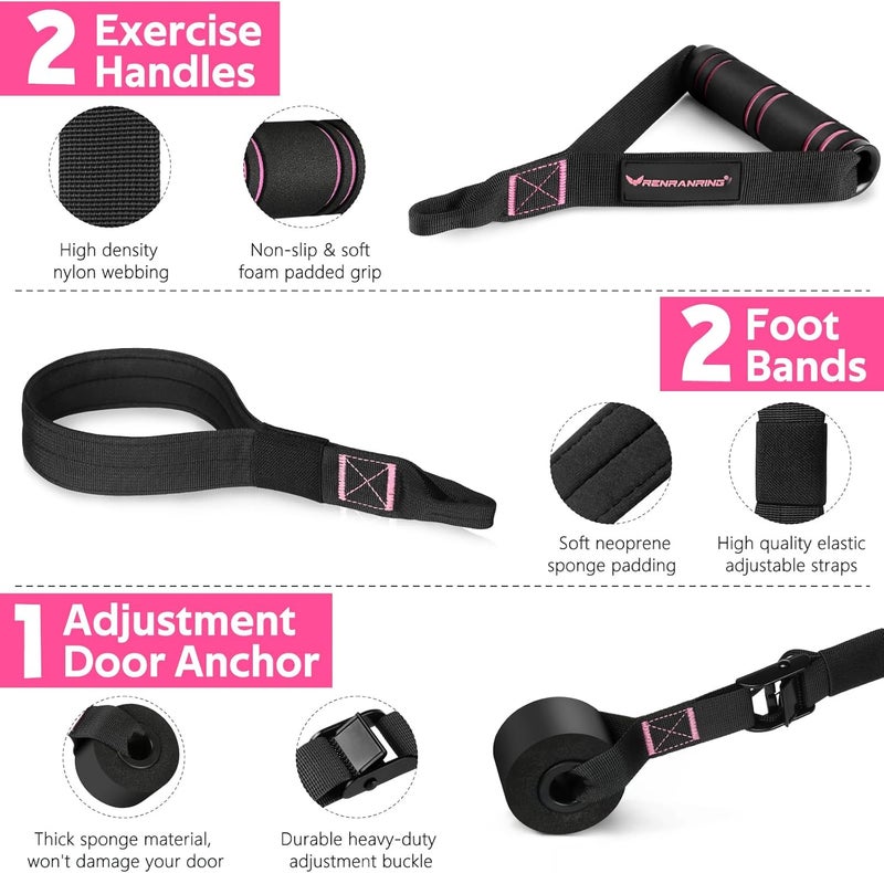 RENRANRING Pilates Bar Kit with Resistance Bands, Multifunctional Pilates Bar for Women & Men with Heavy-Duty Metal Adjustment Buckle, Pilates Home Equipment for Full BodyWorkouts - Image 3